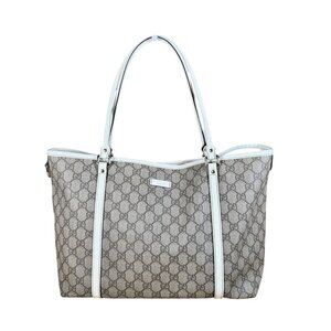 Gucci GG Plus Monogram Medium Joy Tote Handbag Off White Authentic